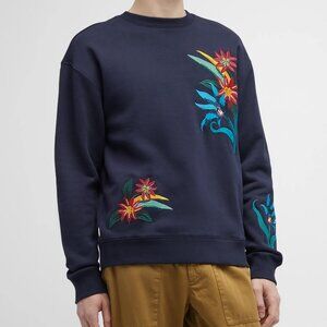 Scotch & Soda Men's oversized Embroidered Floral Sweatshirt, size M